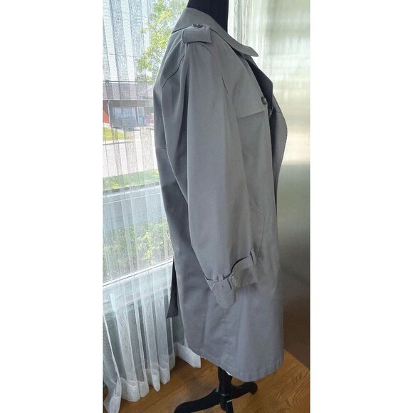 Vintage 90s London Fog wool lined trench coat, grey, lined, gender neutral - Picture 6 of 10